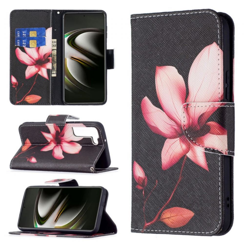 Flipové Pouzdro Na Samsung Galaxy S22 5G Růžový Květ