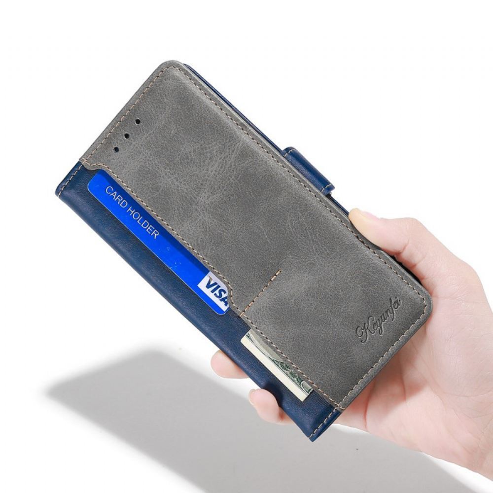 Kožené Pouzdro Na Samsung Galaxy S22 5G Dvoubarevná Umělá Kůže