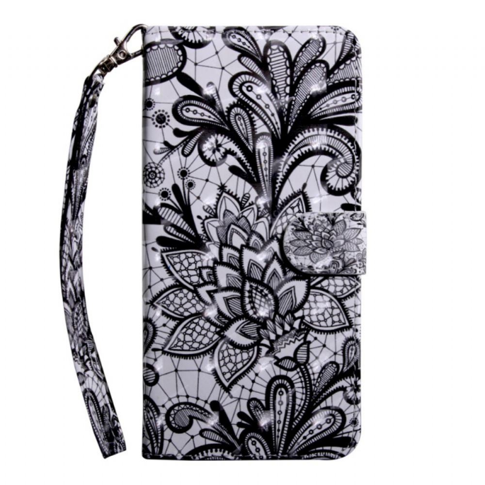 Kožené Pouzdro Na Samsung Galaxy S22 5G Elegantní Krajka