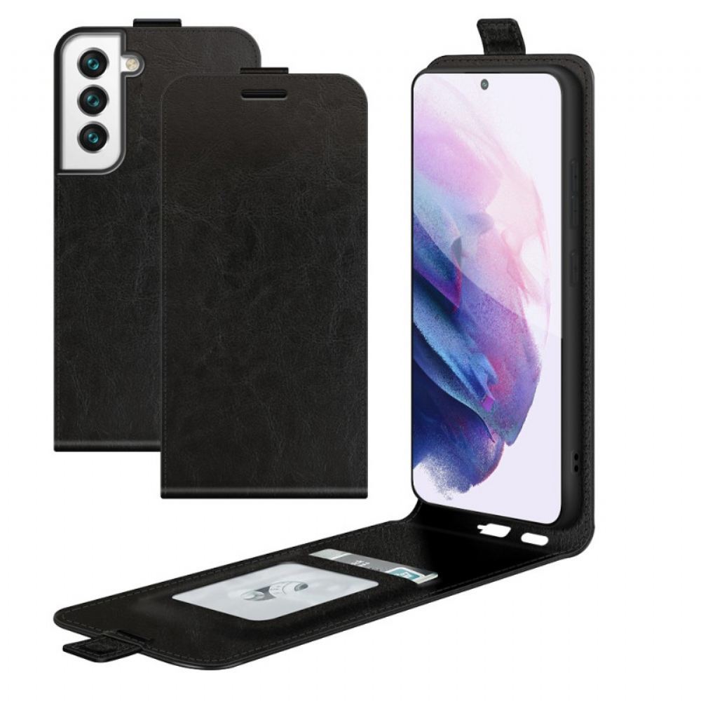 Kožené Pouzdro Na Samsung Galaxy S22 5G Flipové Pouzdro Svislá Chlopeň S Koženým Efektem