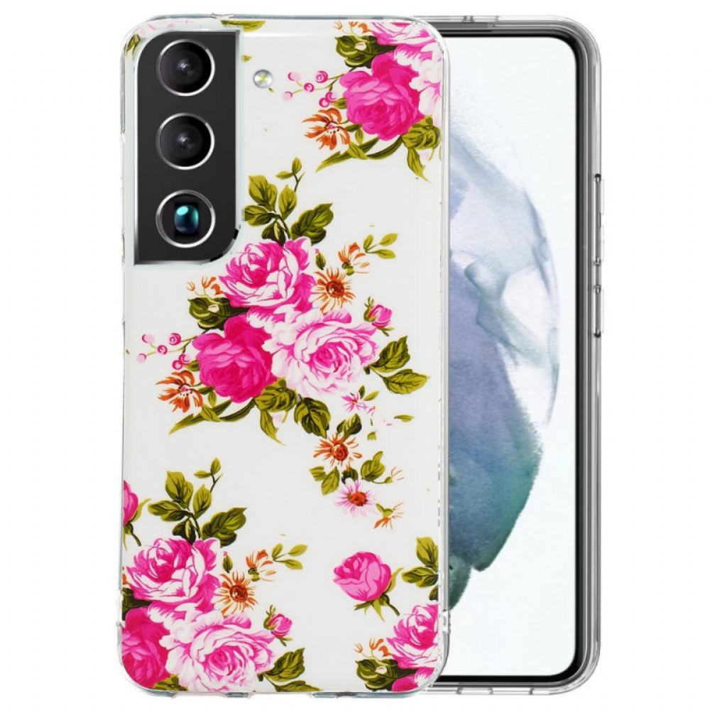 Kryt Na Samsung Galaxy S22 5G Fluorescenční Květiny Liberty