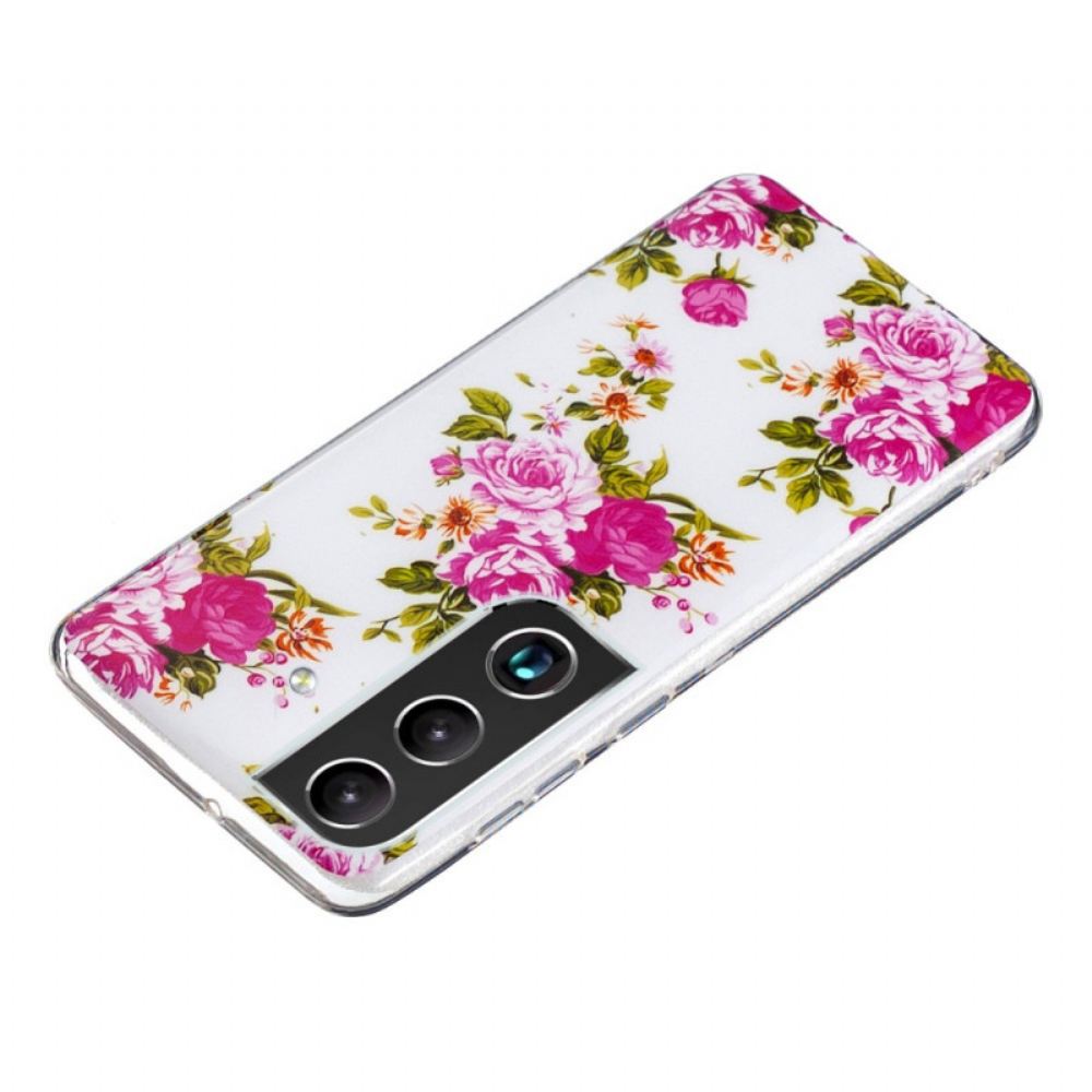 Kryt Na Samsung Galaxy S22 5G Fluorescenční Květiny Liberty