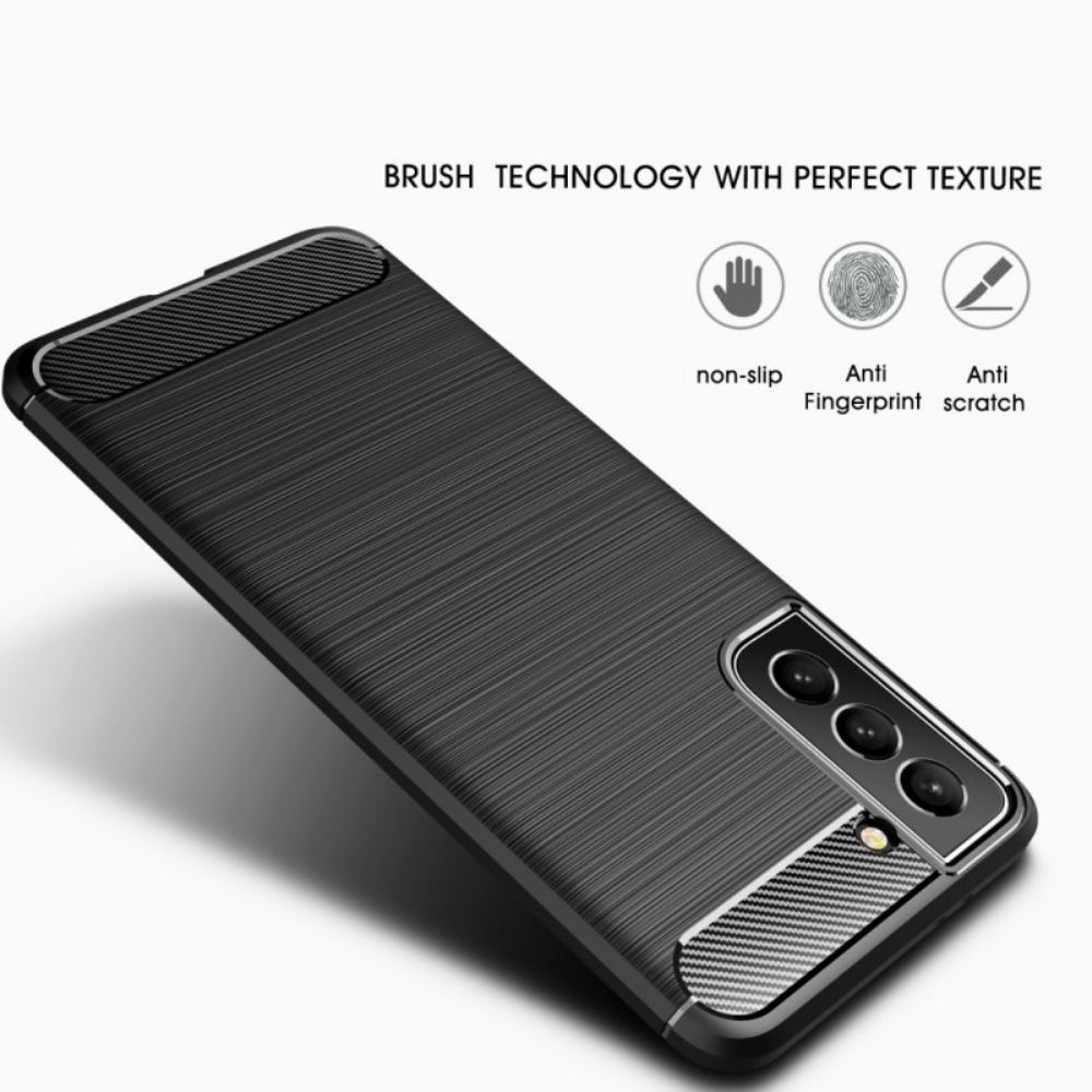 Kryt Na Samsung Galaxy S22 5G Kartáčované Uhlíkové Vlákno