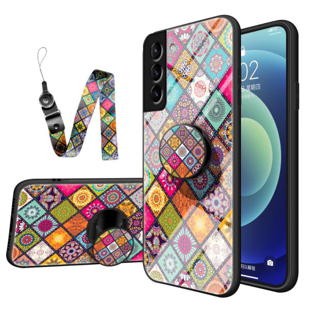 Kryt Na Samsung Galaxy S22 5G Magnetický Patchworkový Držák