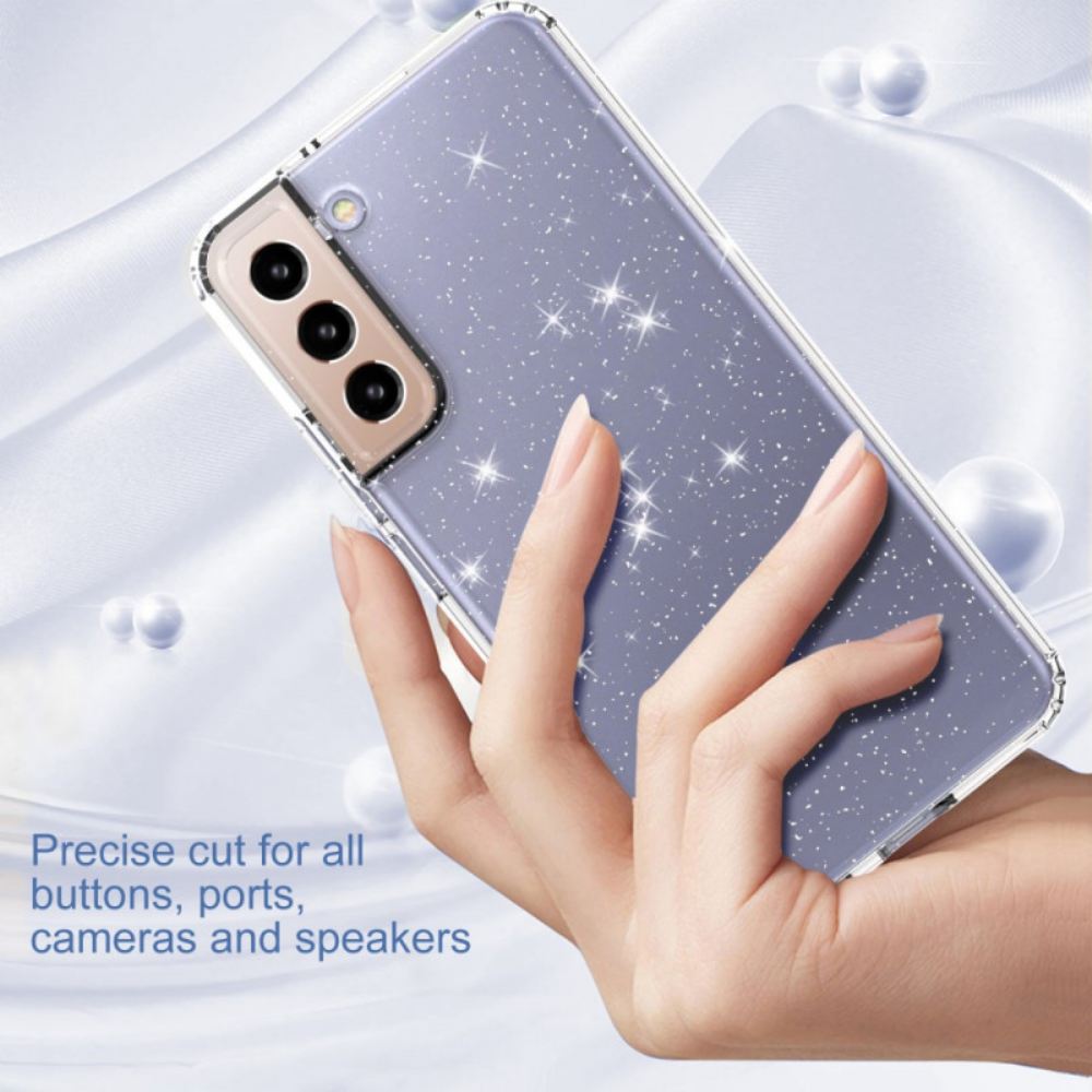 Kryt Na Samsung Galaxy S22 5G Průhledný Třpytivý Design