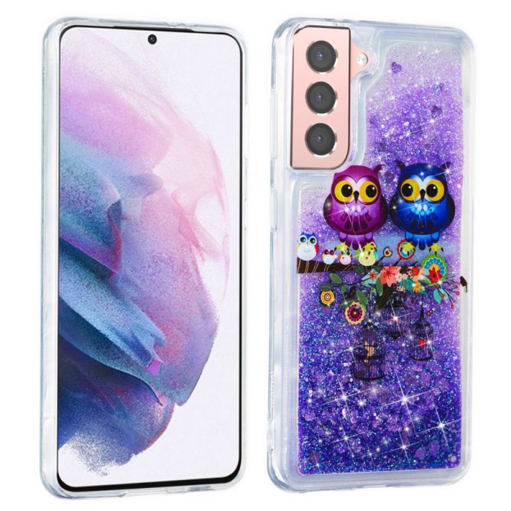 Kryt Na Samsung Galaxy S22 5G Třpytivé Sovy