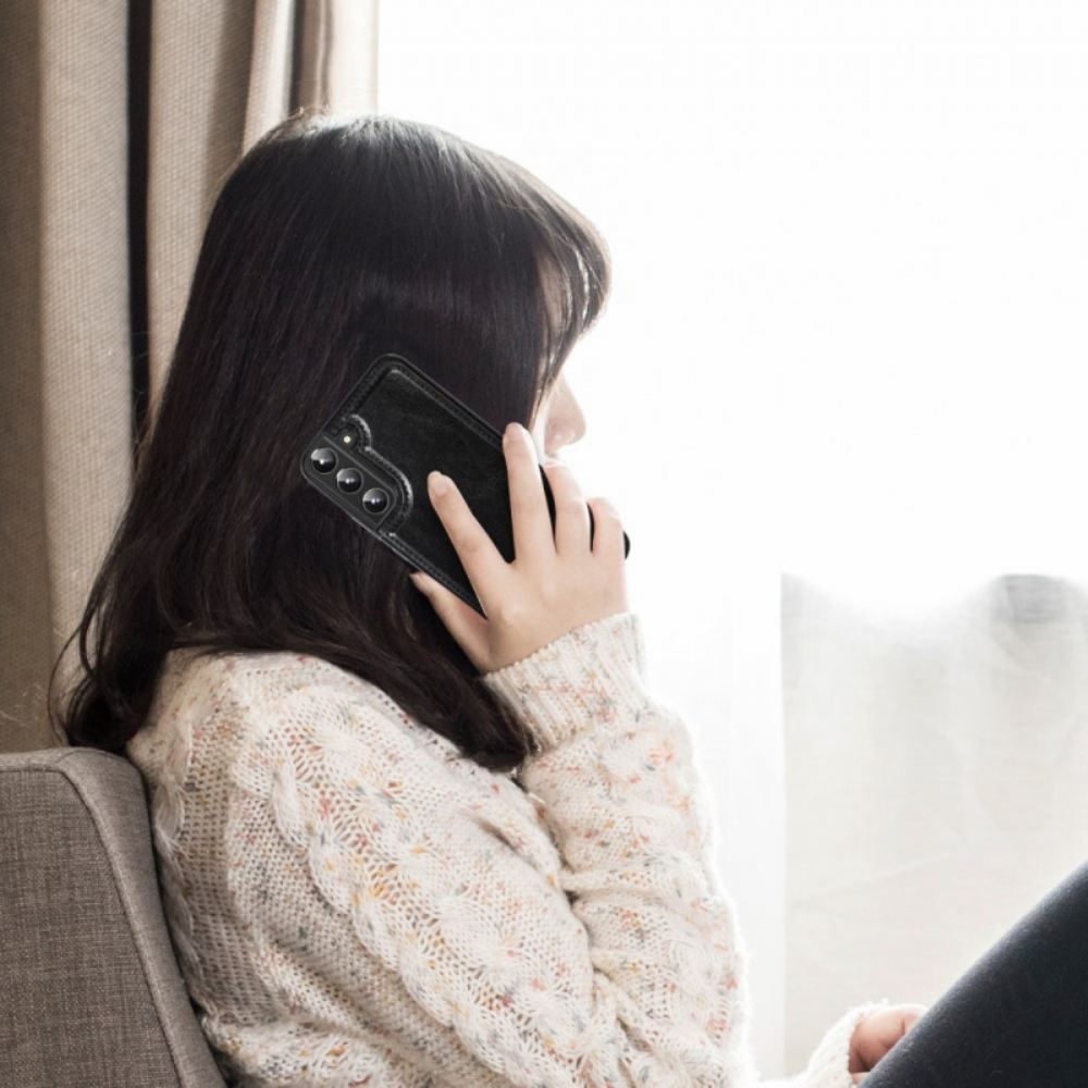 Kryty Na Mobil Na Samsung Galaxy S22 5G Designový Kožený Stojánek Na Karty