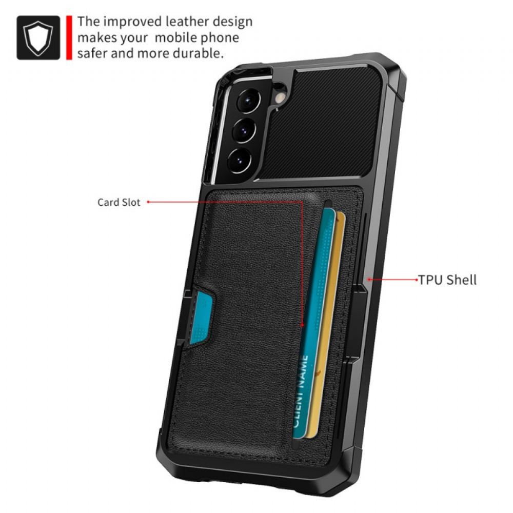 Kryty Na Mobil Na Samsung Galaxy S22 5G Držák Karet Z Umělé Kůže