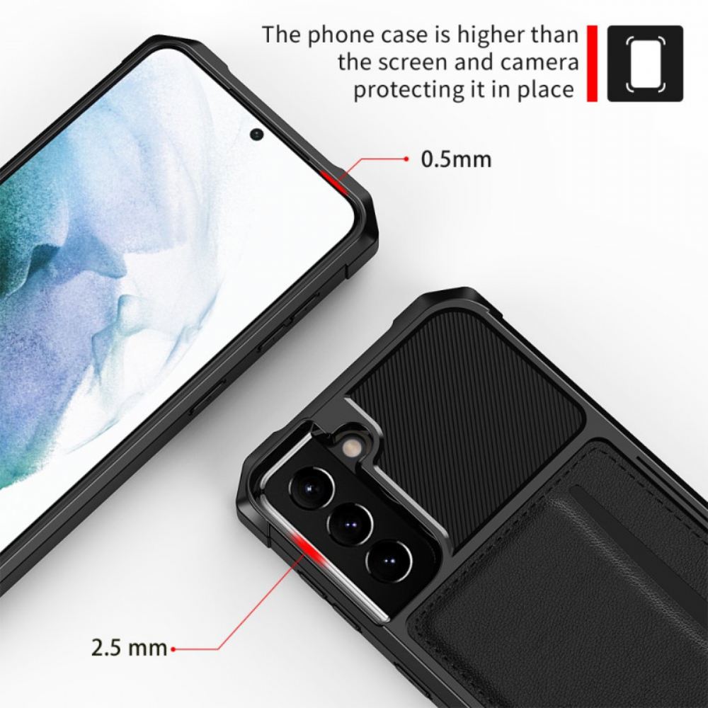 Kryty Na Mobil Na Samsung Galaxy S22 5G Držák Karet Z Umělé Kůže