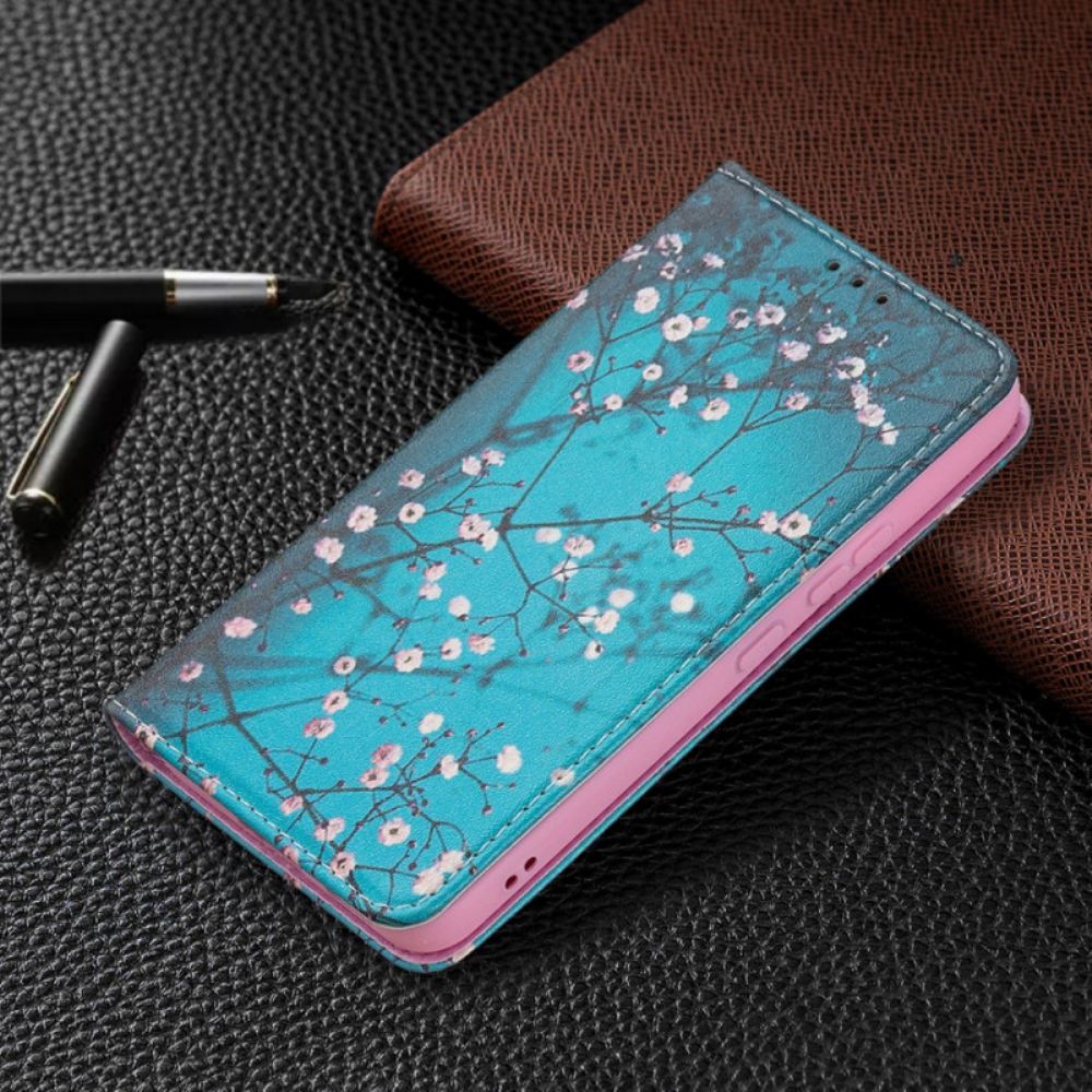 Kryty Na Mobil Na Samsung Galaxy S22 5G Flipové Pouzdro Kvetoucí Větve