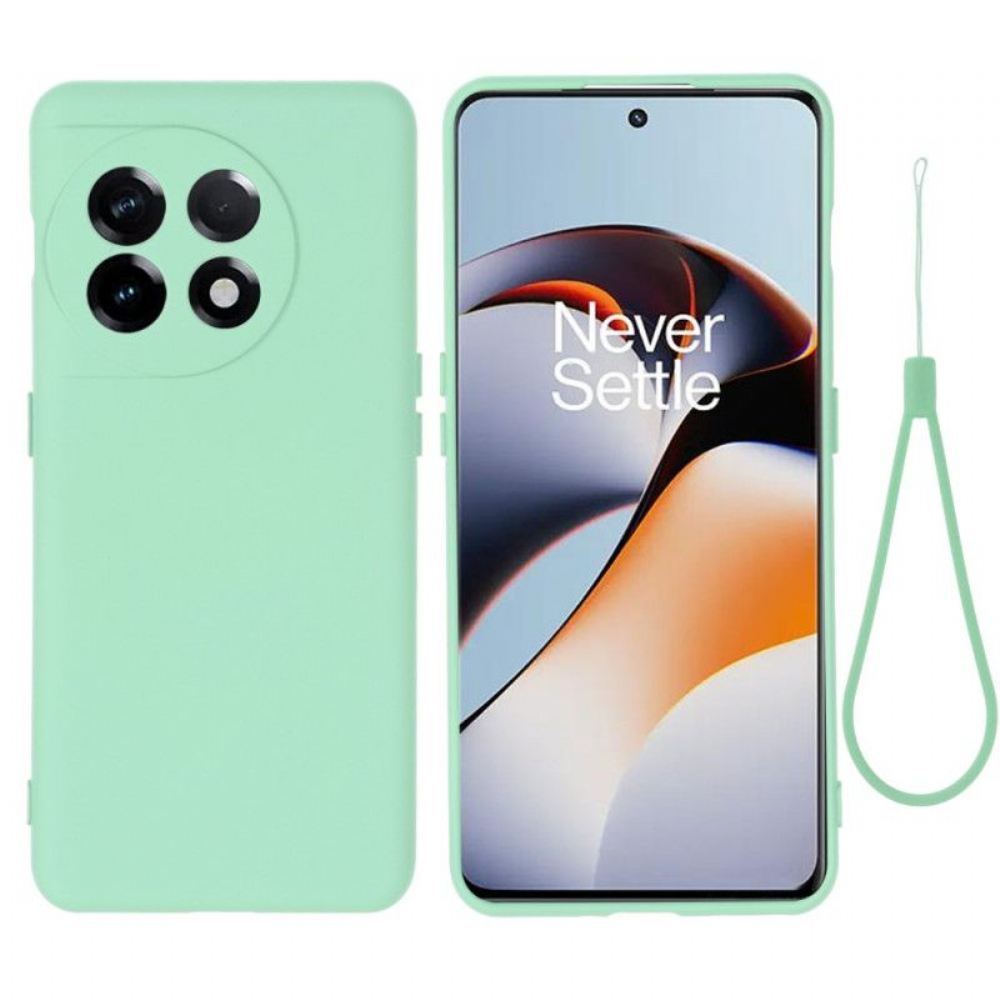 Kryty Na Mobil Na OnePlus 11 5G Tekutý Silikon Se Šňůrkou