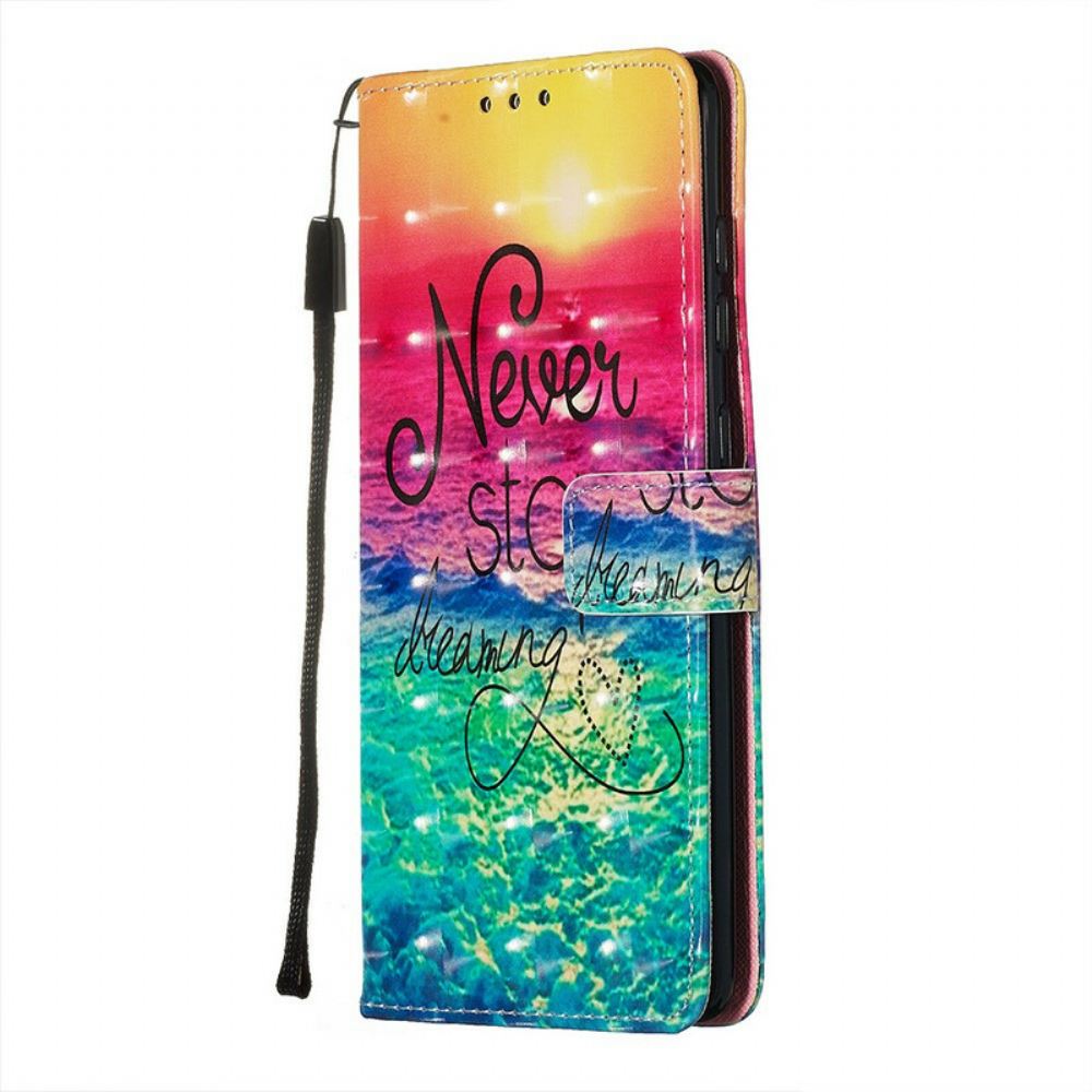 Flipové Pouzdro Na Samsung Galaxy A71 Nikdy Nepřestávejte Snít