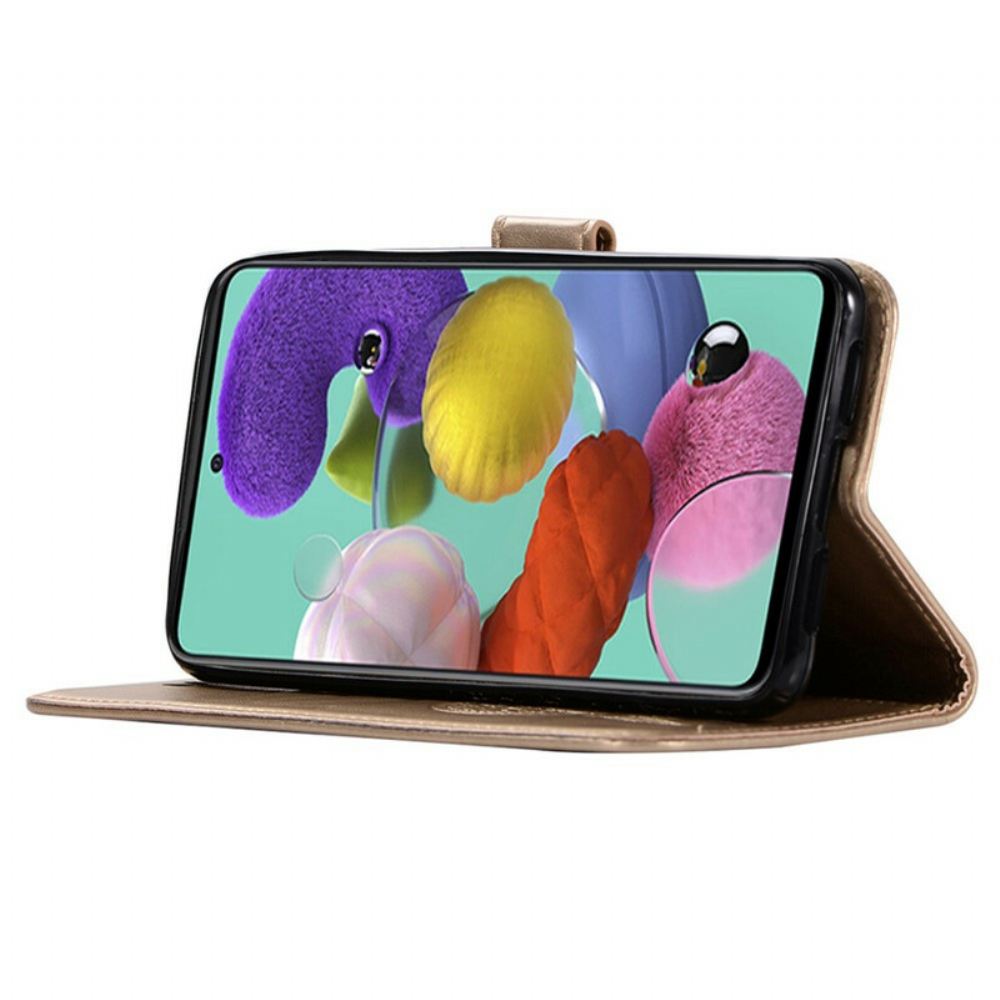 Flipové Pouzdro Na Samsung Galaxy A71 Sova Lapač Snů S Koženým Efektem