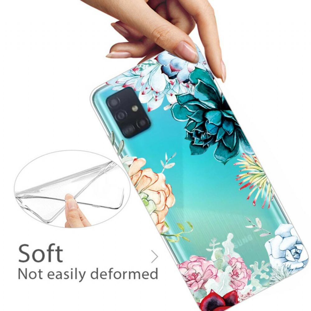 Kryt Na Samsung Galaxy A71 Bezešvé Akvarelové Květiny