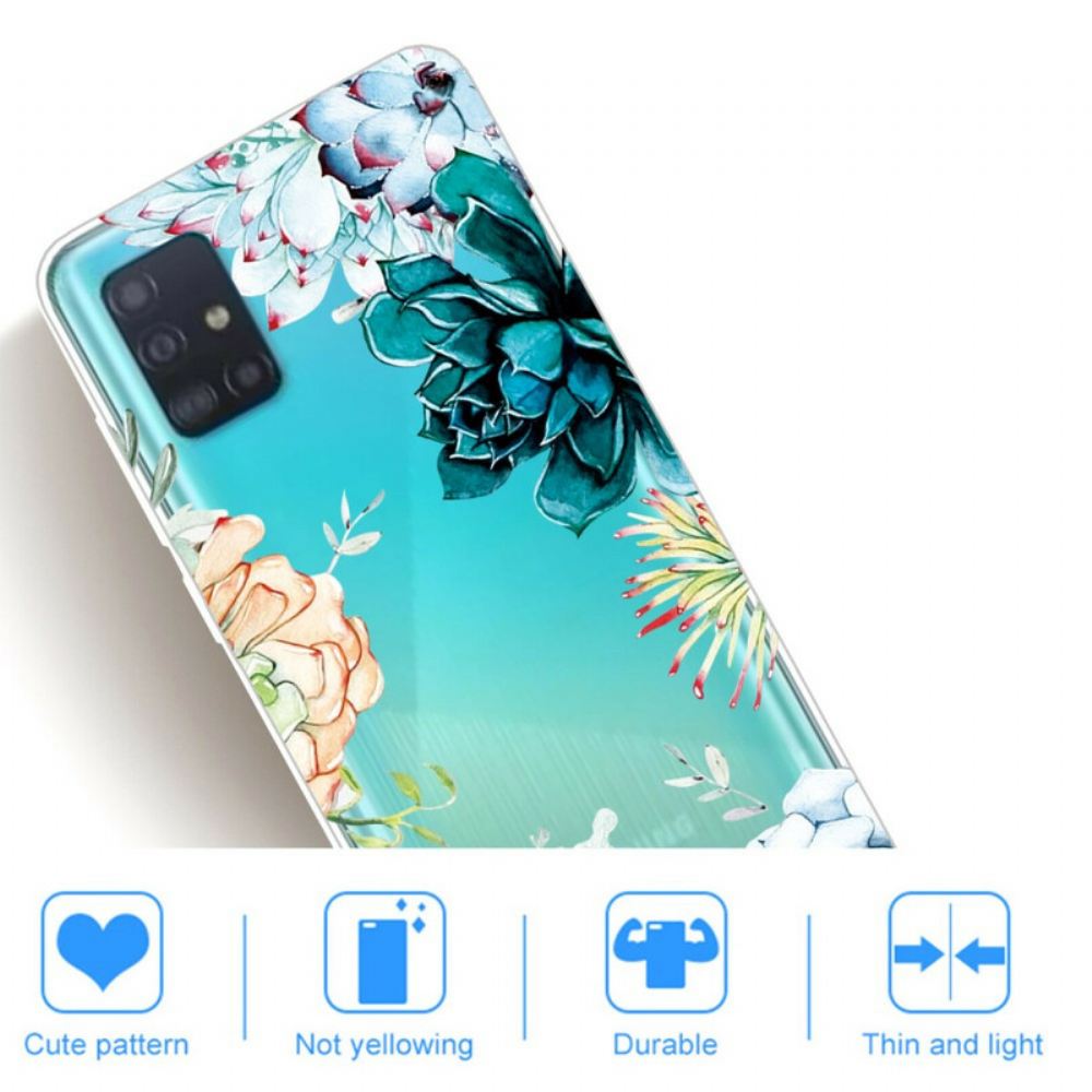 Kryt Na Samsung Galaxy A71 Bezešvé Akvarelové Květiny