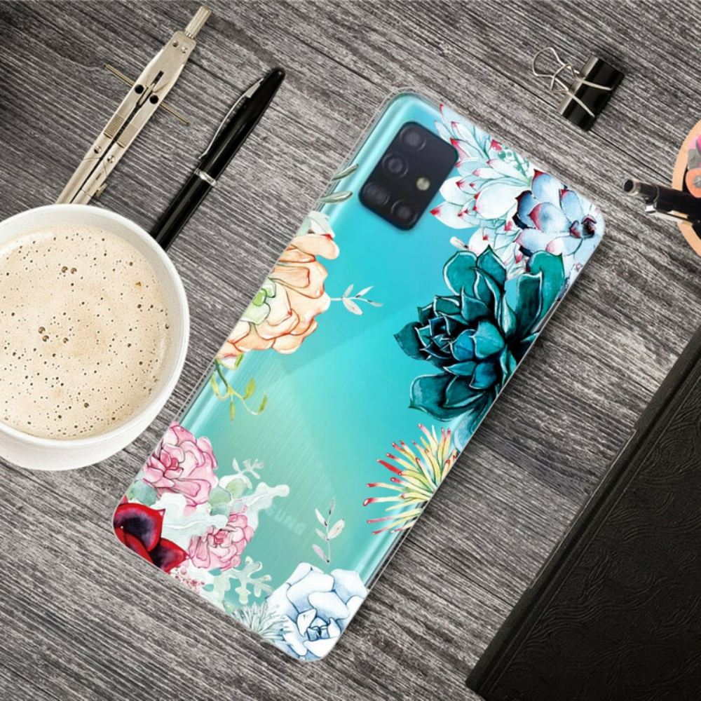 Kryt Na Samsung Galaxy A71 Bezešvé Akvarelové Květiny