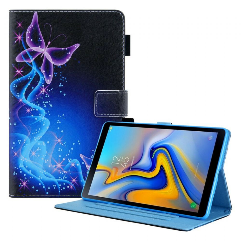 Kožené Pouzdro Na Samsung Galaxy Tab A7 Lite Barevní Motýli