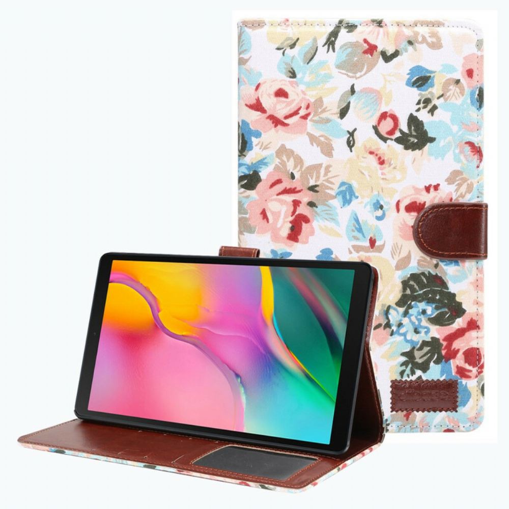 Kožené Pouzdro Na Samsung Galaxy Tab A7 Lite Květiny Svobody
