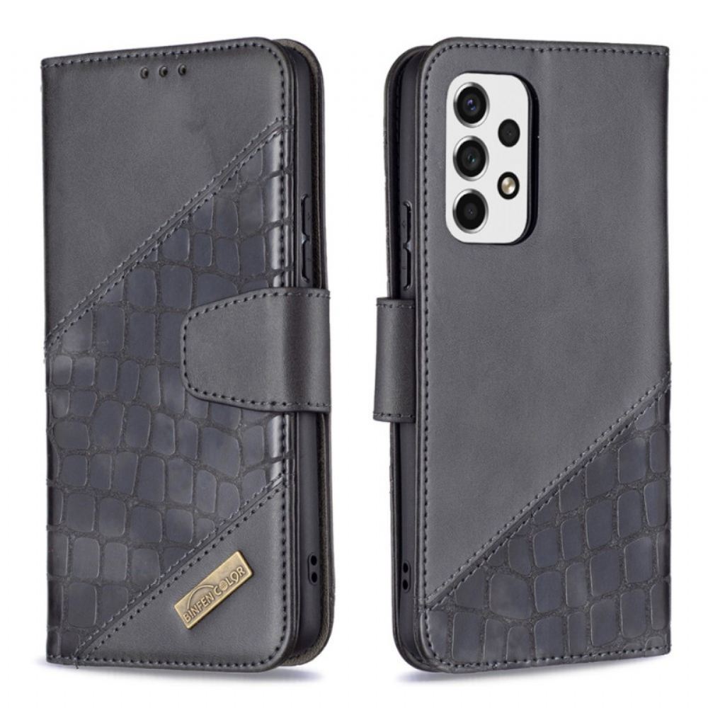 Kožené Pouzdro Na Samsung Galaxy A53 5G Styl Krokodýlí Barvy Binfen