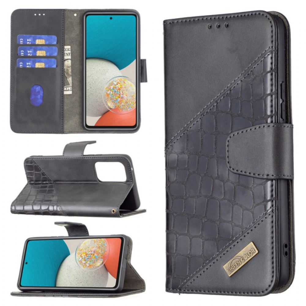 Kožené Pouzdro Na Samsung Galaxy A53 5G Styl Krokodýlí Barvy Binfen