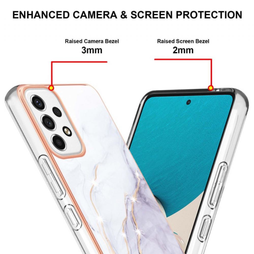 Kryt Na Samsung Galaxy A53 5G Flexibilní Silikonový Mramor