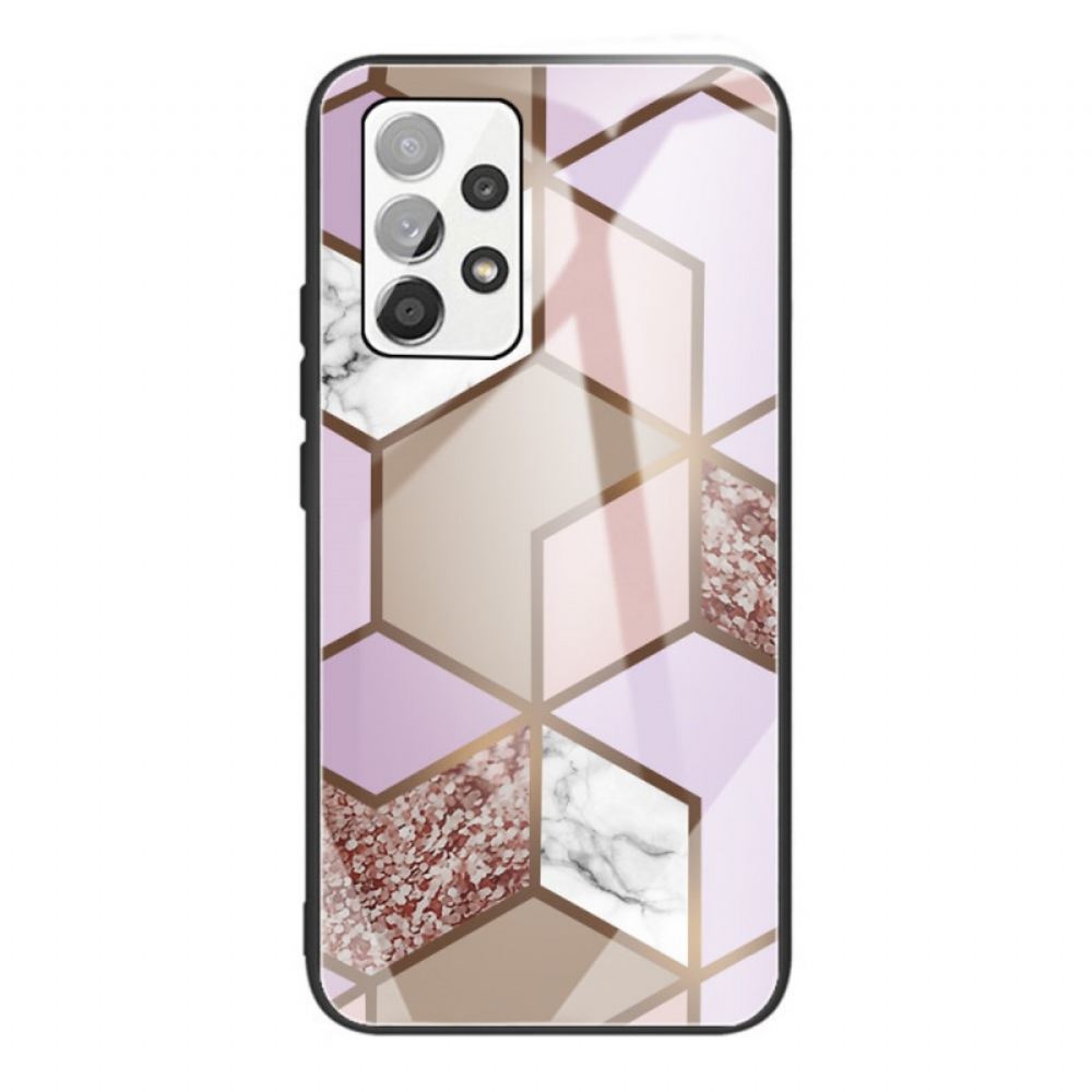 Kryt Na Samsung Galaxy A53 5G Geometrie Mramorové Tvrzené Sklo