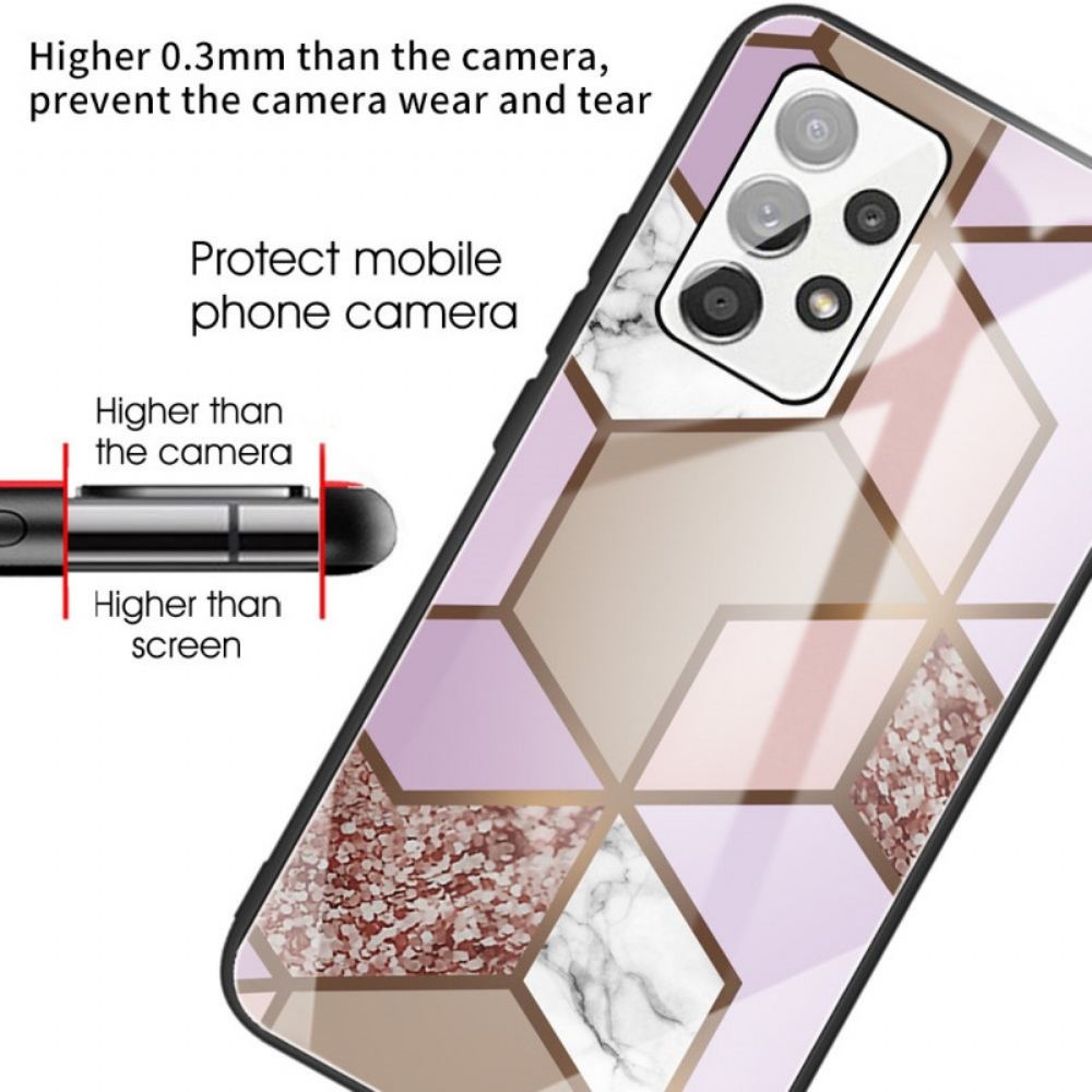 Kryt Na Samsung Galaxy A53 5G Geometrie Mramorové Tvrzené Sklo