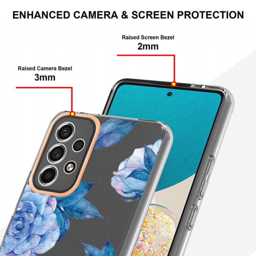 Kryt Na Samsung Galaxy A53 5G Transparentní Květinová