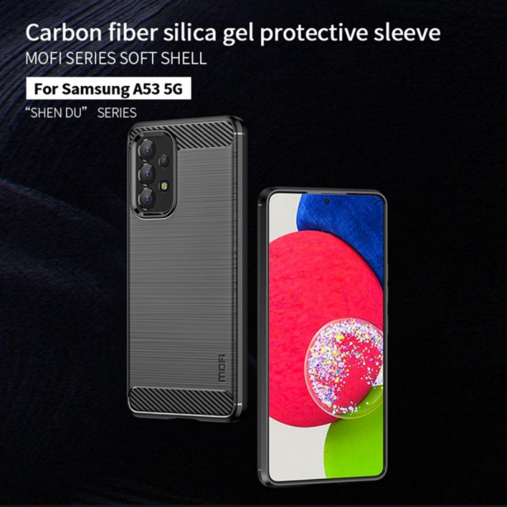 Kryty Na Mobil Na Samsung Galaxy A53 5G Mofi Kartáčované Uhlíkové Vlákno