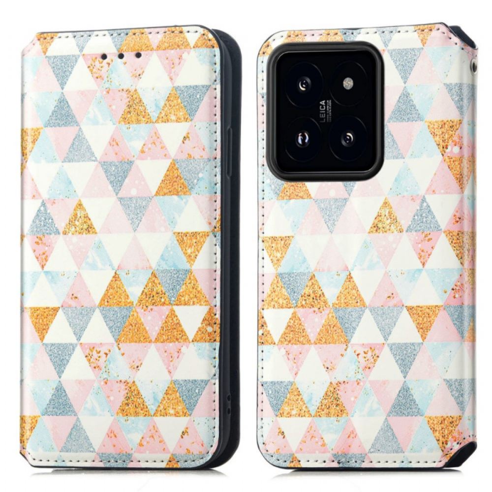 Kožené Pouzdro Folio Na Xiaomi 14t Pro Rfid Caseneo