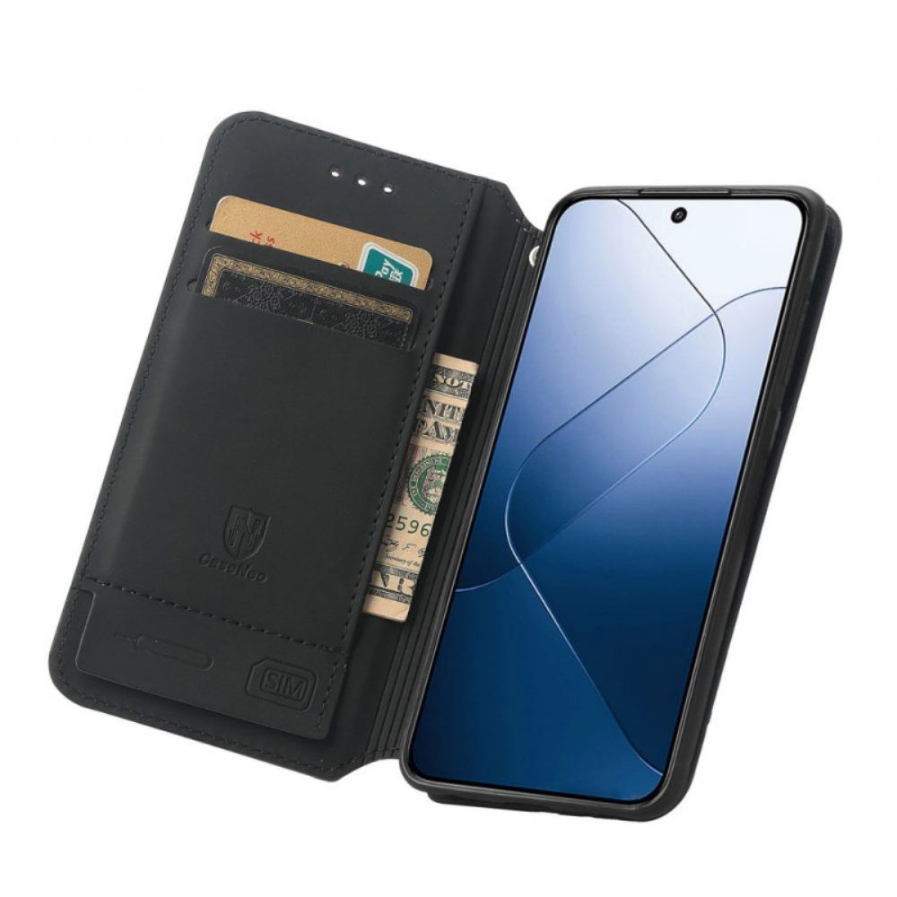 Kožené Pouzdro Folio Na Xiaomi 14t Pro Rfid Caseneo