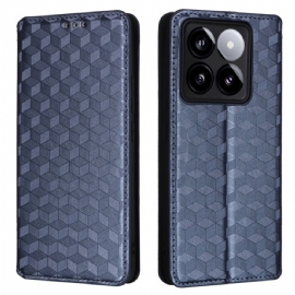 Kožené Pouzdro Folio Xiaomi 14t Pro 3d Kostky
