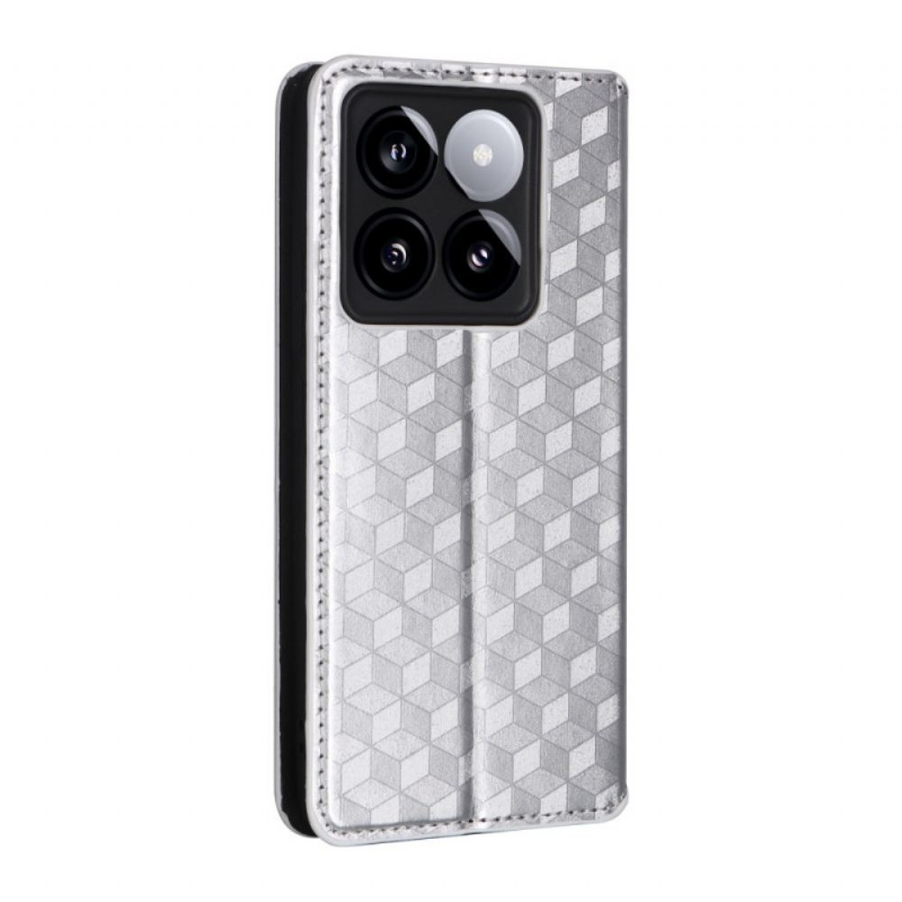 Kožené Pouzdro Folio Xiaomi 14t Pro 3d Kostky
