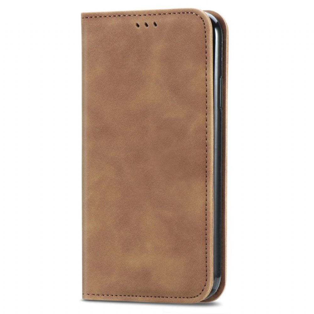 Kožené Pouzdro Folio Xiaomi 14t Pro Měkká Textura