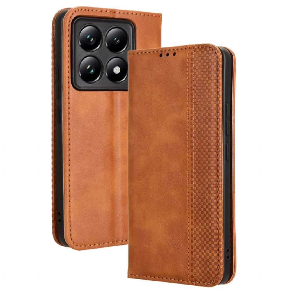 Kožené Pouzdro Folio Xiaomi 14t Pro Vintage Frieze