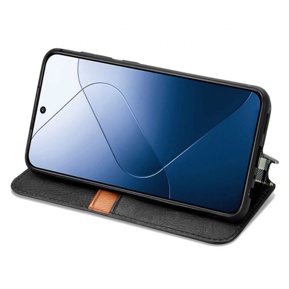 Kožené Pouzdro Xiaomi 14t Pro Kryty Na Mobil Vlys S Semišovým Efektem