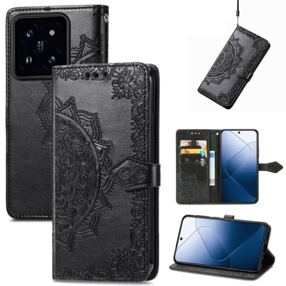 Kožený Kryt Na Xiaomi 14t Pro Barokní Mandala