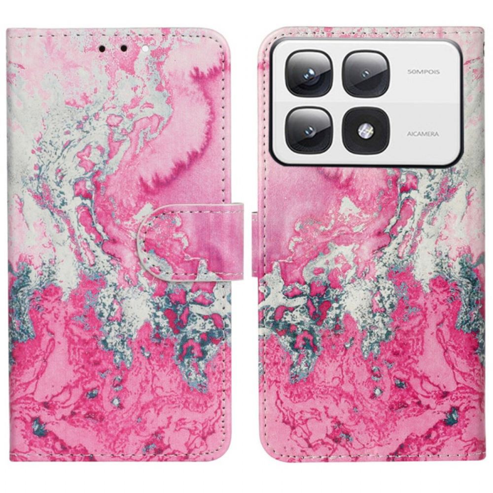 Kožený Kryt Na Xiaomi 14t Pro Mramorová Variace