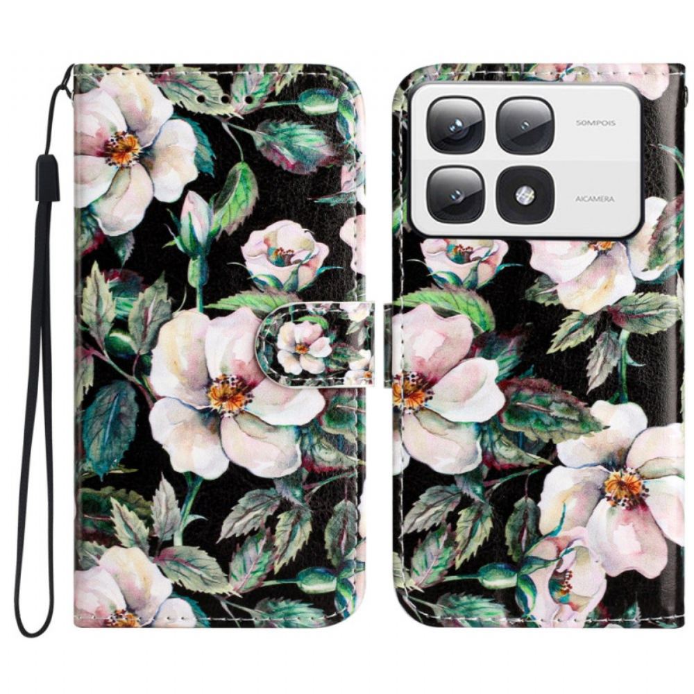 Kožený Kryt Na Xiaomi 14t Pro Vzor Magnólie