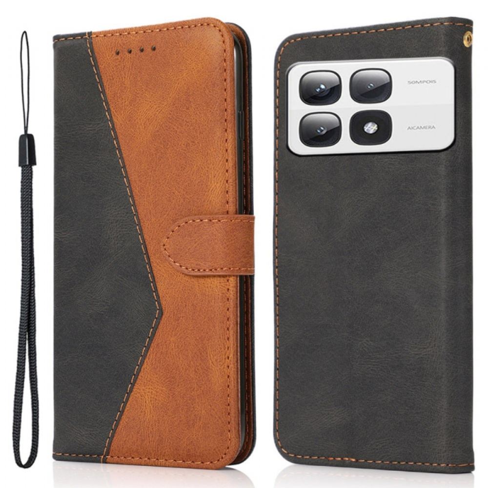 Kožený Kryt Xiaomi 14t Pro Dvoubarevné