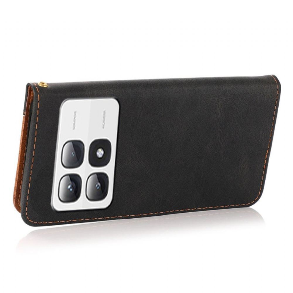 Kožený Kryt Xiaomi 14t Pro Dvoubarevné