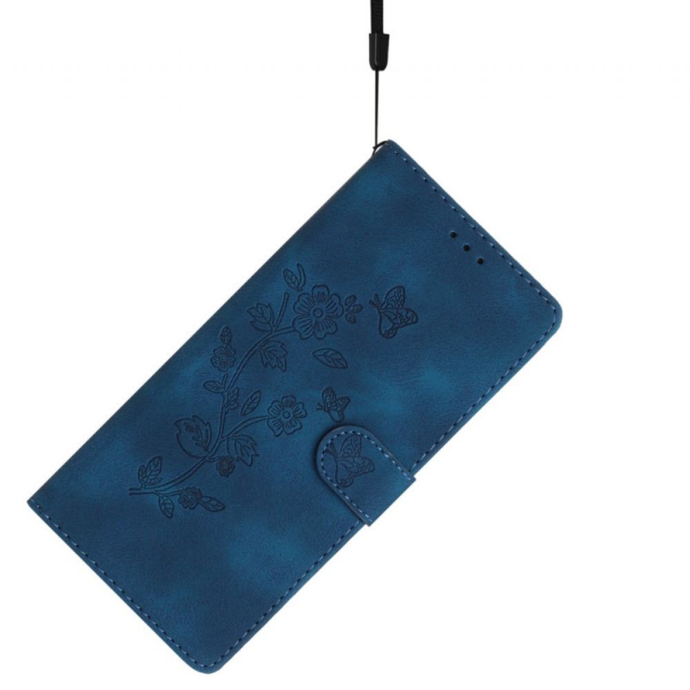 Kožený Kryt Xiaomi 14t Pro Květinový Vzor S Páskem