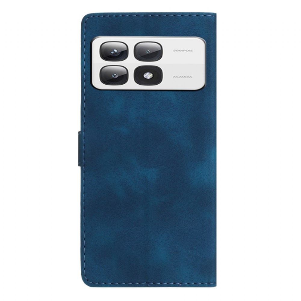Kožený Kryt Xiaomi 14t Pro Květinový Vzor S Páskem