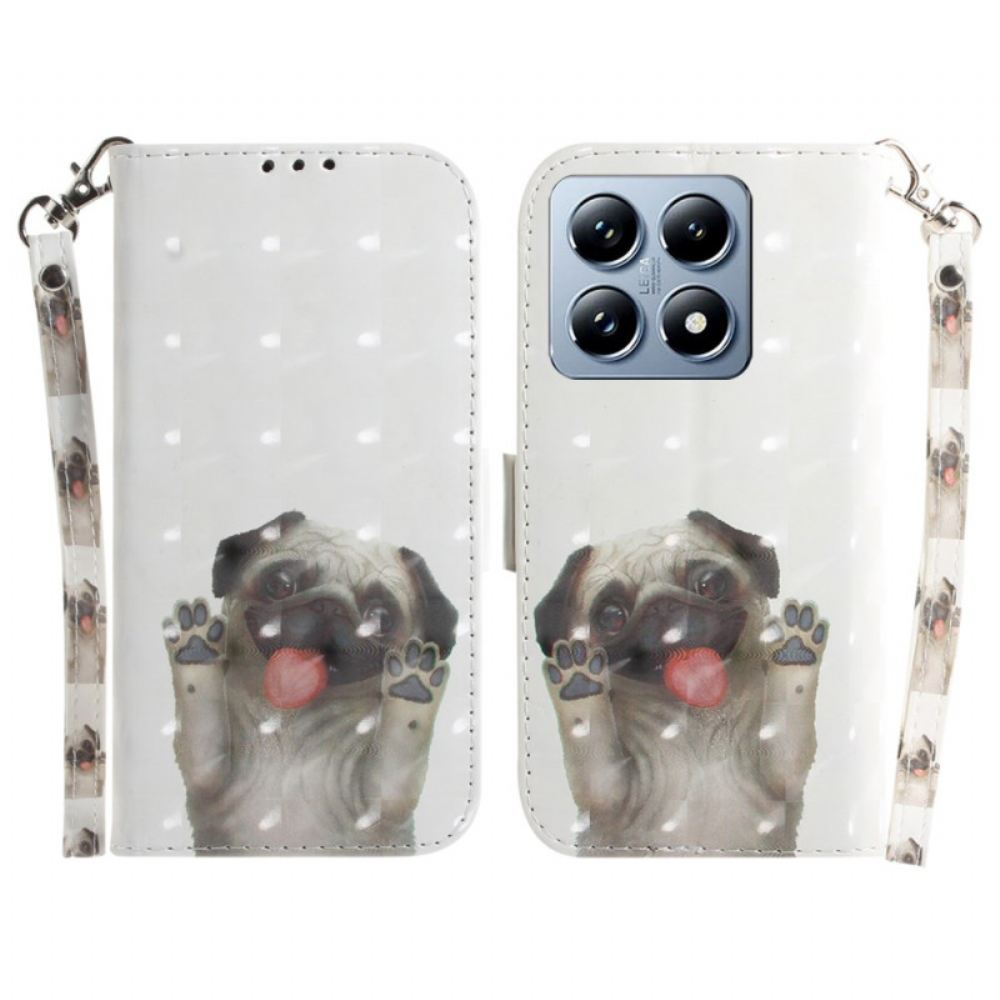 Kožený Kryt Xiaomi 14t Pro Mops Na Šňůrce
