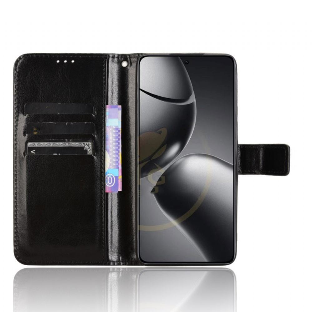 Kožený Kryt Xiaomi 14t Pro Okázalá Umělá Kůže