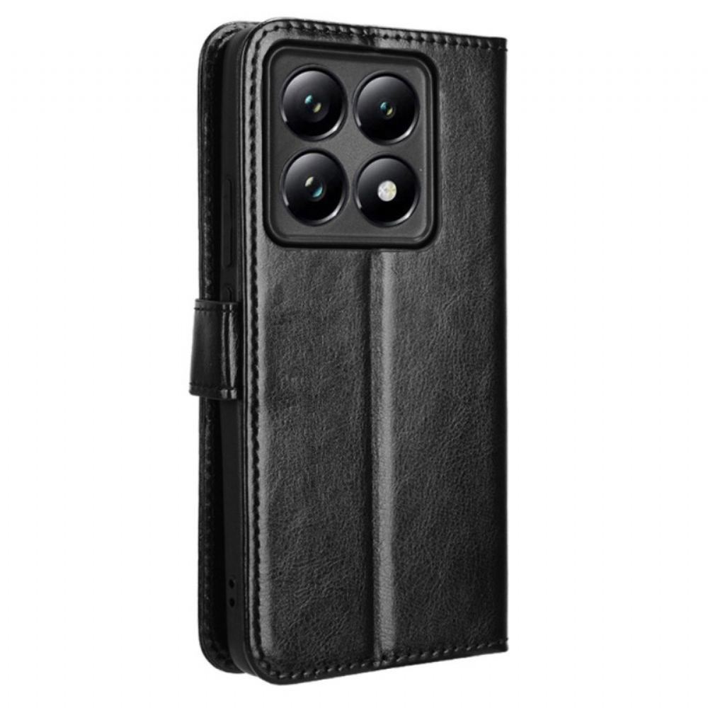 Kožený Kryt Xiaomi 14t Pro Okázalá Umělá Kůže
