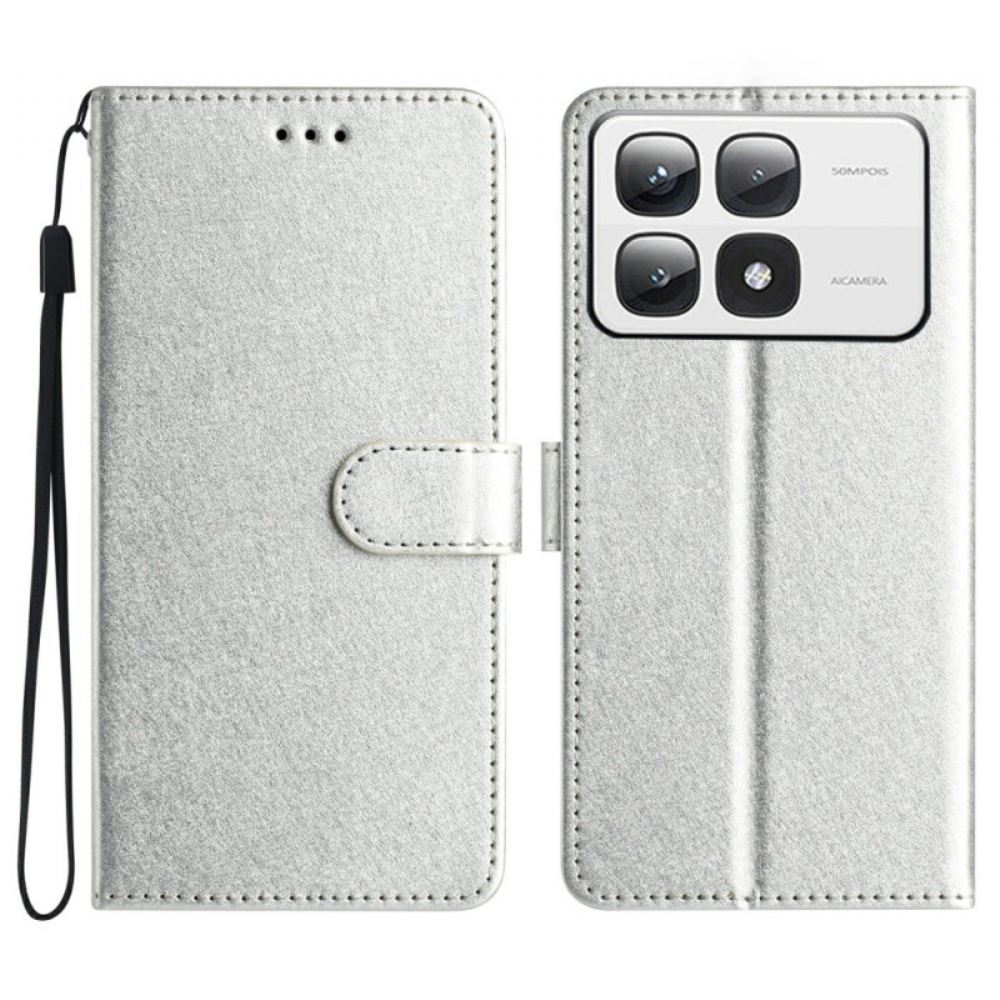 Kožený Kryt Xiaomi 14t Pro Pásková Hedvábná Textura