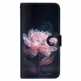 Kožený Kryt Xiaomi 14t Pro Růžová Pivoňka V Lanièru