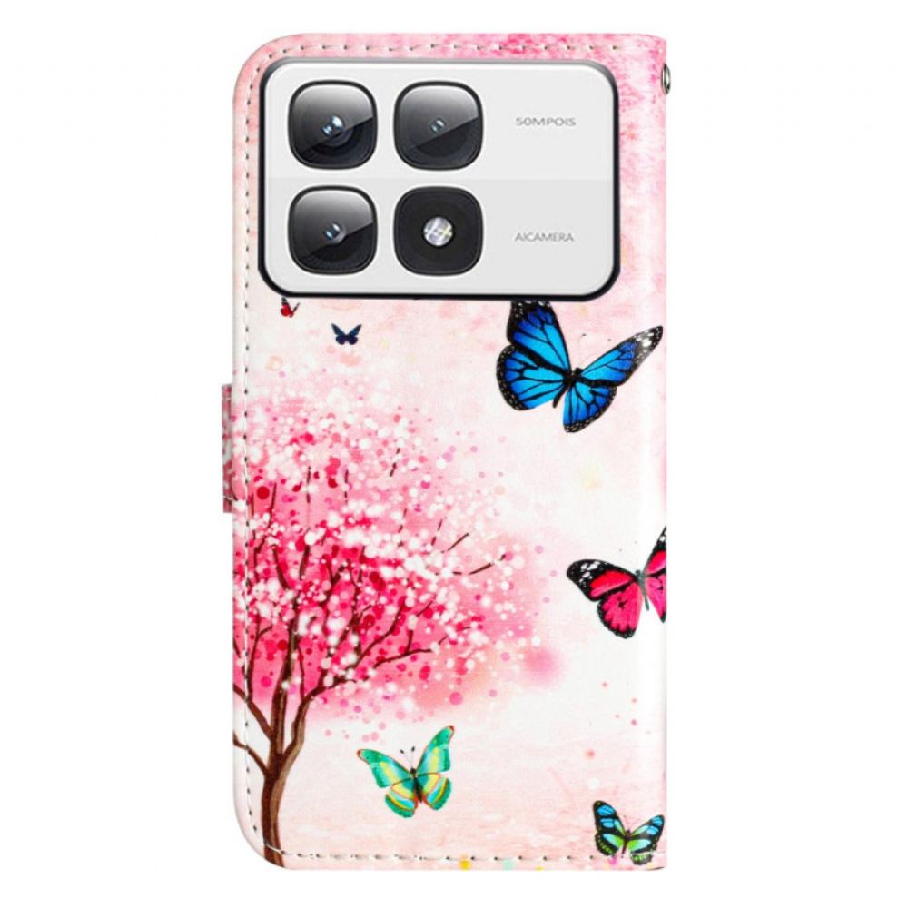 Kožený Kryt Xiaomi 14t Pro Třešňový Květ