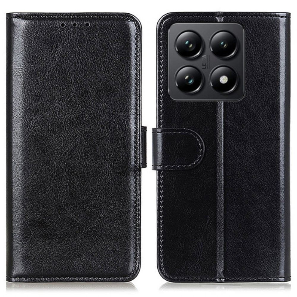 Kožený Kryt Xiaomi 14t Pro Voskovaná Imitace Kůže